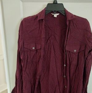 Burgundy long sleeve blouse